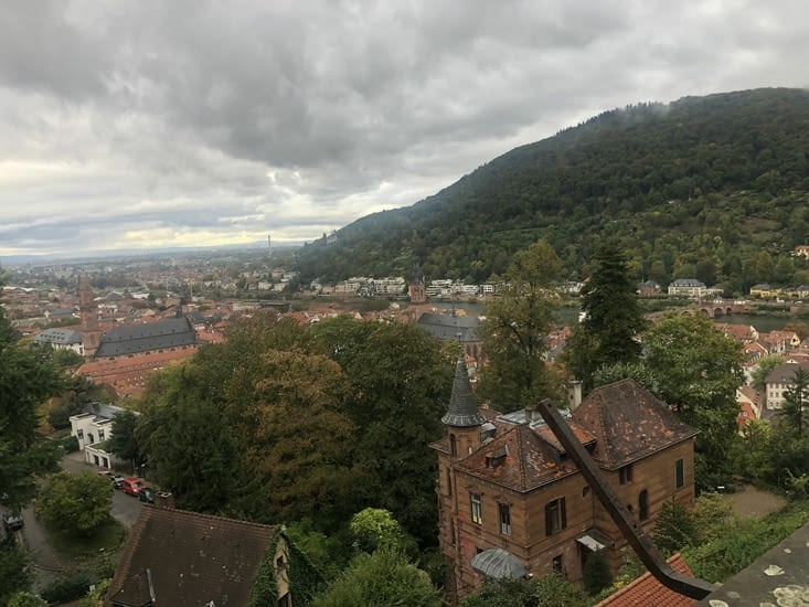 Vue sur Heidelberg depuis la montée au château