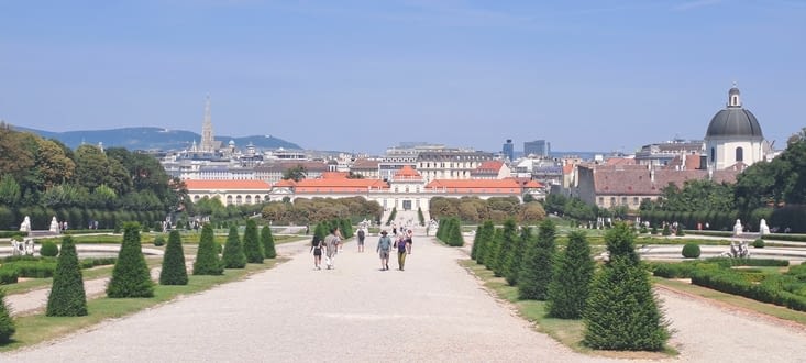 Jardin conçu par "Le Notre" entre les deux Palais du Belvédère