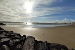 Pornichet près de la plage de La Baule  au coucher de soleil..