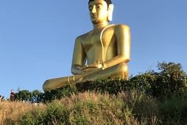 Le grand Bouddha qui surplombe la ville du haut de sa colline